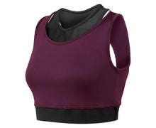 Load image into Gallery viewer, Merlot Two Tone Double layered Crop Top
